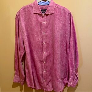 Red Bugatchi Mens Casual Button-down Shirt